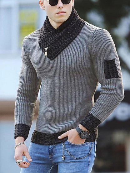 Brendan – Casual Slim Fit Knit Sweater with Shawl Collar