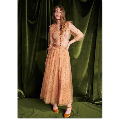 Betty – Polka Dot Mesh Skirt with High Elastic Waist