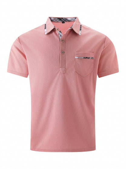 Edward – Asymmetric Men's Polo Shirt with Dot Pattern