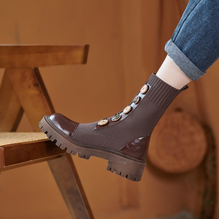 Sarah – Chunky Sole Martin Boots for Women in Brown