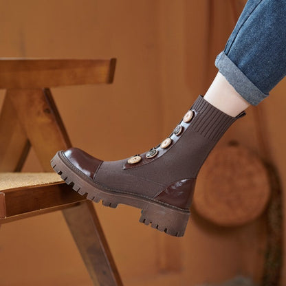Sarah – Chunky Sole Martin Boots for Women in Brown