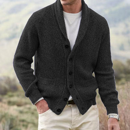 Danny – Multi-Button Men's Cardigan with Thick Fabric