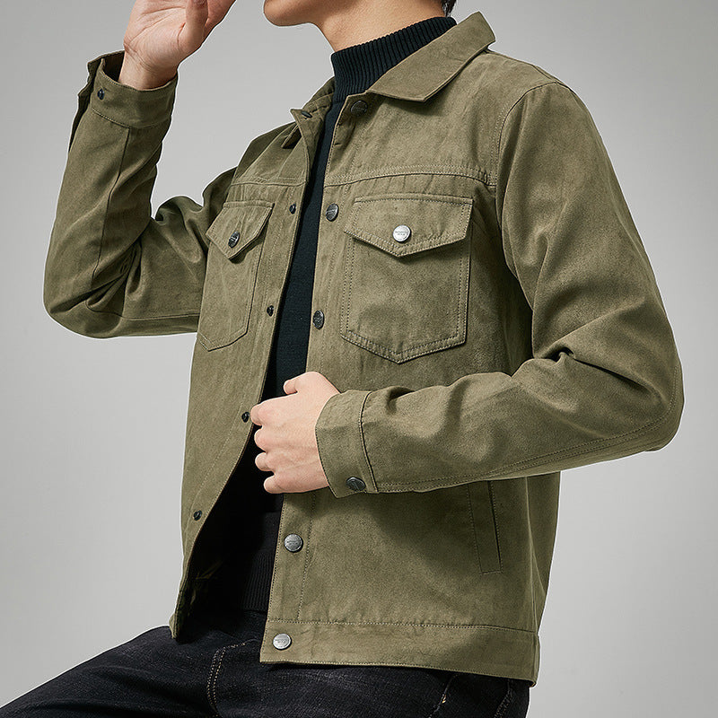 Jeffrey – British Men's Jacket in Brushed Premium Vegan Suede