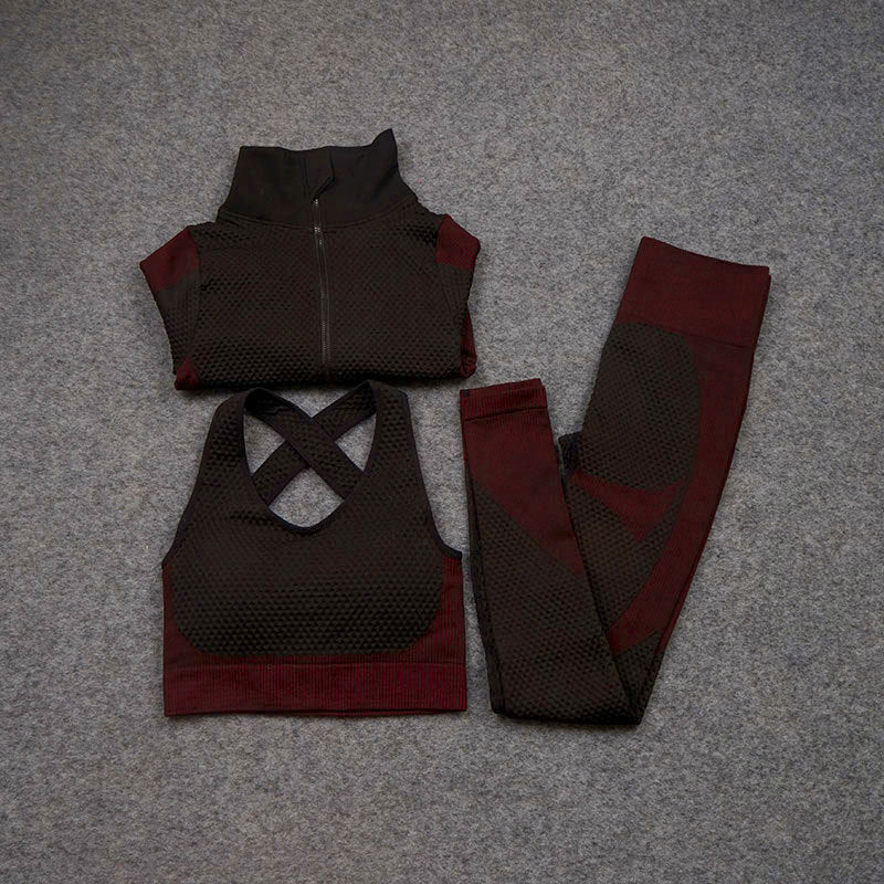Michelle – Three-Piece Stretch Yoga Fitness Suit