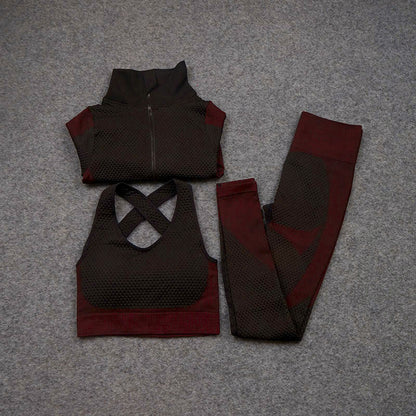 Michelle – Three-Piece Stretch Yoga Fitness Suit