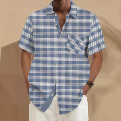 Terrence – Casual Printed Men's Cardigan with Short Sleeves for Summer