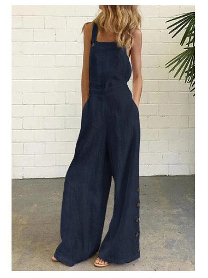 Angela – Casual Jumpsuit with Side Pockets and Wide Legs