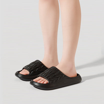 Ruby – Non-Slip Summer House Slippers with Leaf Texture