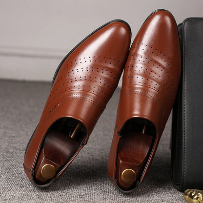 Alan – Elegant Men's Vegan Leather Shoes with Cap Toe