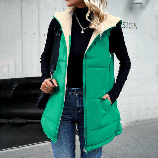 Marie – Casual Women's Vest with Hood and Pockets