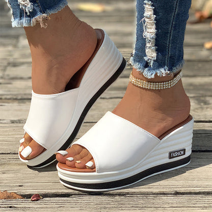 Rose – Summer Wedge Sandals with Peep-Toe Design