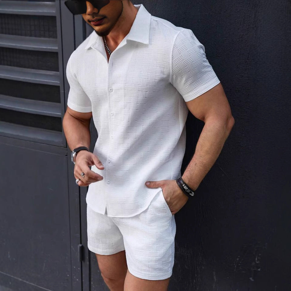 Craig – Short-Sleeve Men's Shirt with Sporty Shorts