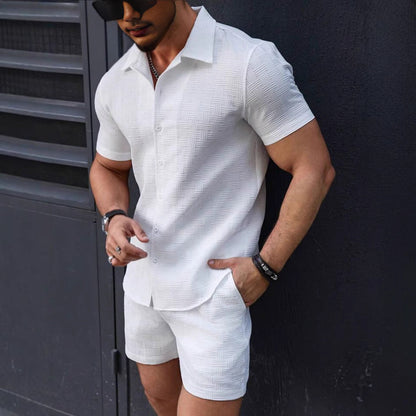 Craig – Short-Sleeve Men's Shirt with Sporty Shorts