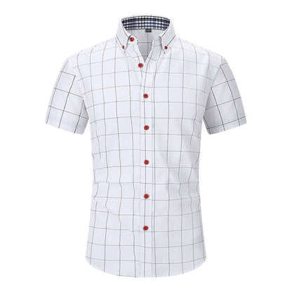 Keith – Men's Checkered Short Sleeve Shirt with Anti-Wrinkle Features