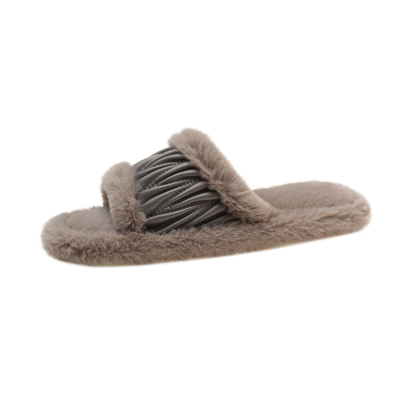 Victoria – Open Plush Cotton Women's Slippers