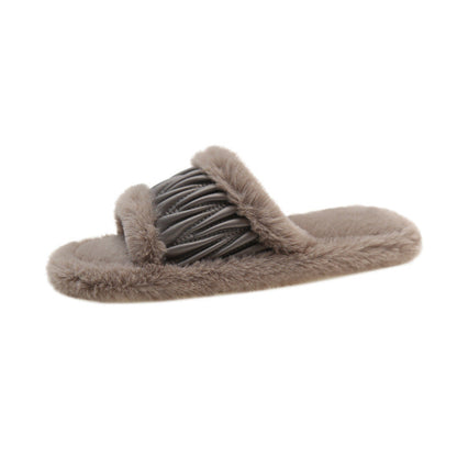 Victoria – Open Plush Cotton Women's Slippers