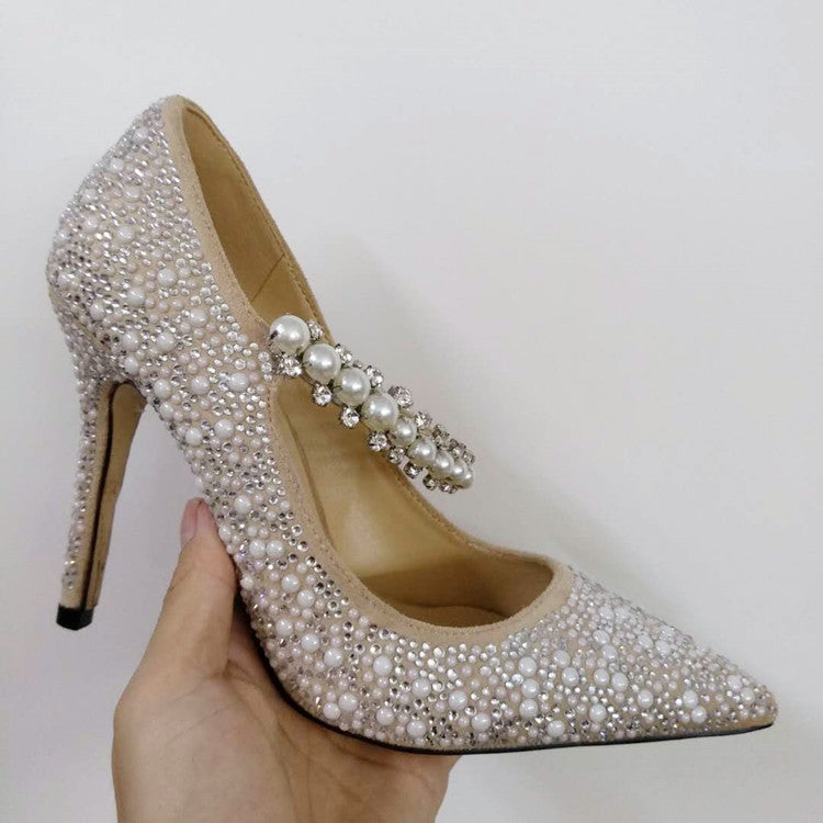 Sharon – Pointed Shoes with Rhinestones and Pearls