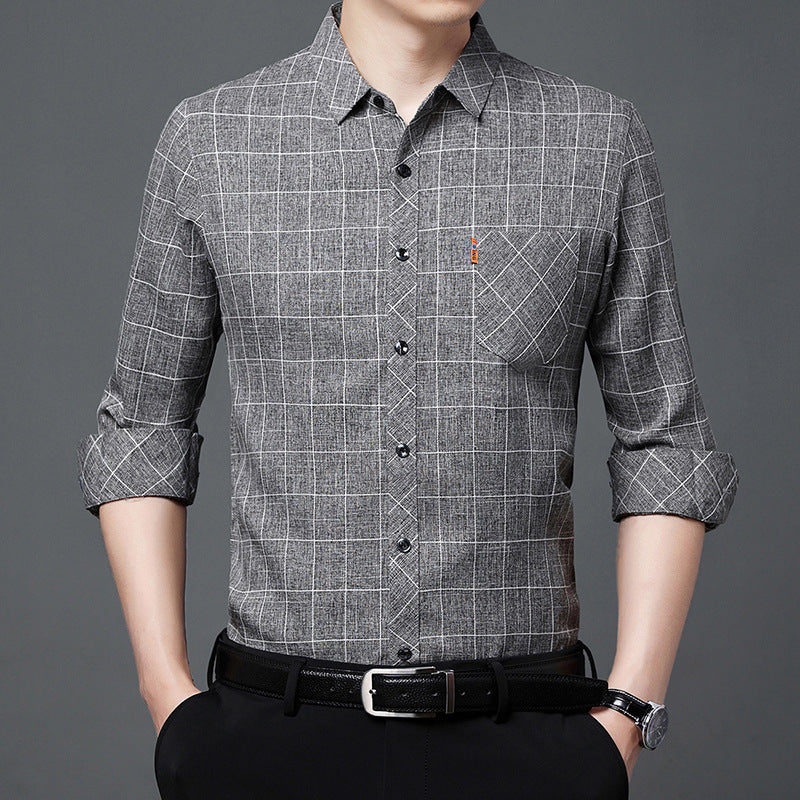 David – Long-Sleeve Plaid Shirt for Men