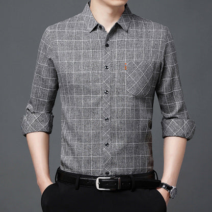David – Long-Sleeve Plaid Shirt for Men