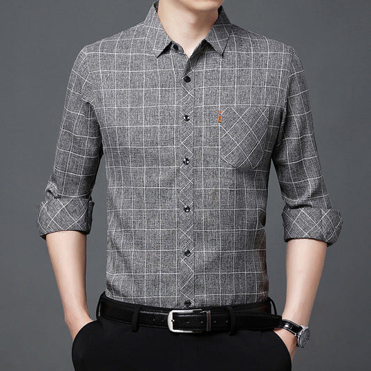 David – Long-Sleeve Plaid Shirt for Men