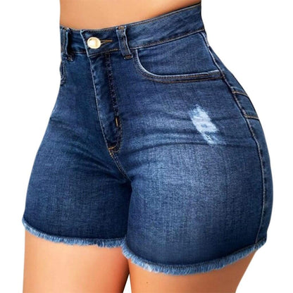 Leah – Slim Washed Denim Shorts for Women
