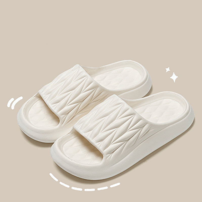 Ruby – Non-Slip Summer House Slippers with Leaf Texture