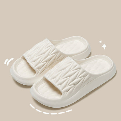 Ruby – Non-Slip Summer House Slippers with Leaf Texture