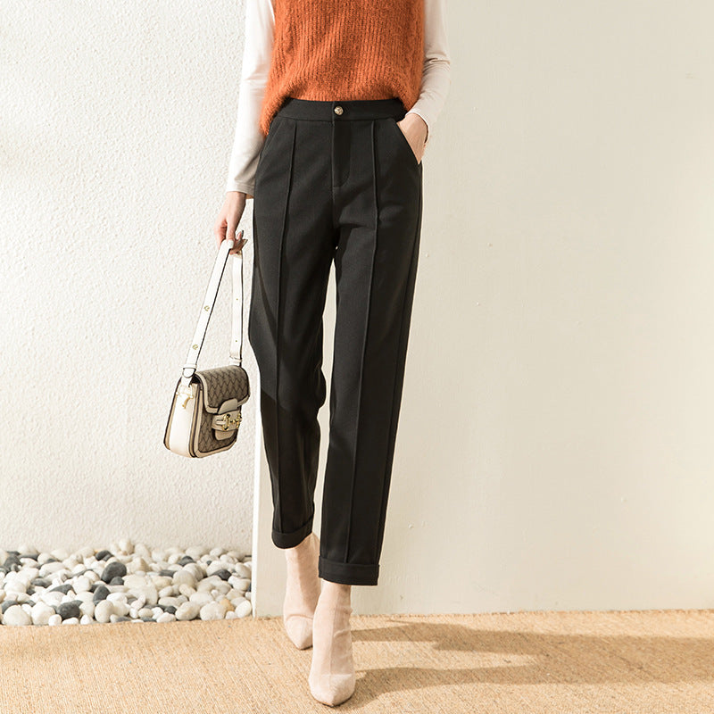 Leah – High-Waisted Straight Casual Pants for Fall and Winter