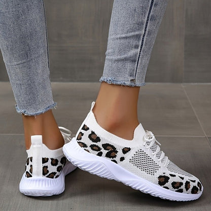 Sarah – Leopard Print Lace-Up Sneakers for Women