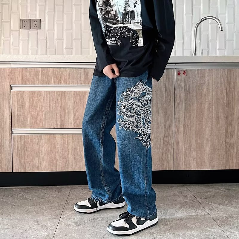 Grant – Loose Embroidered Jeans for Men