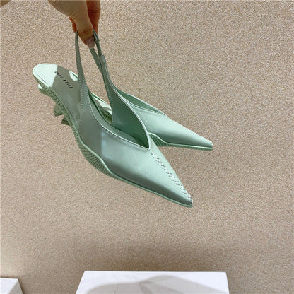 Rebecca – Mid-Heel Women's Baotou Sandals with Pointed Toe