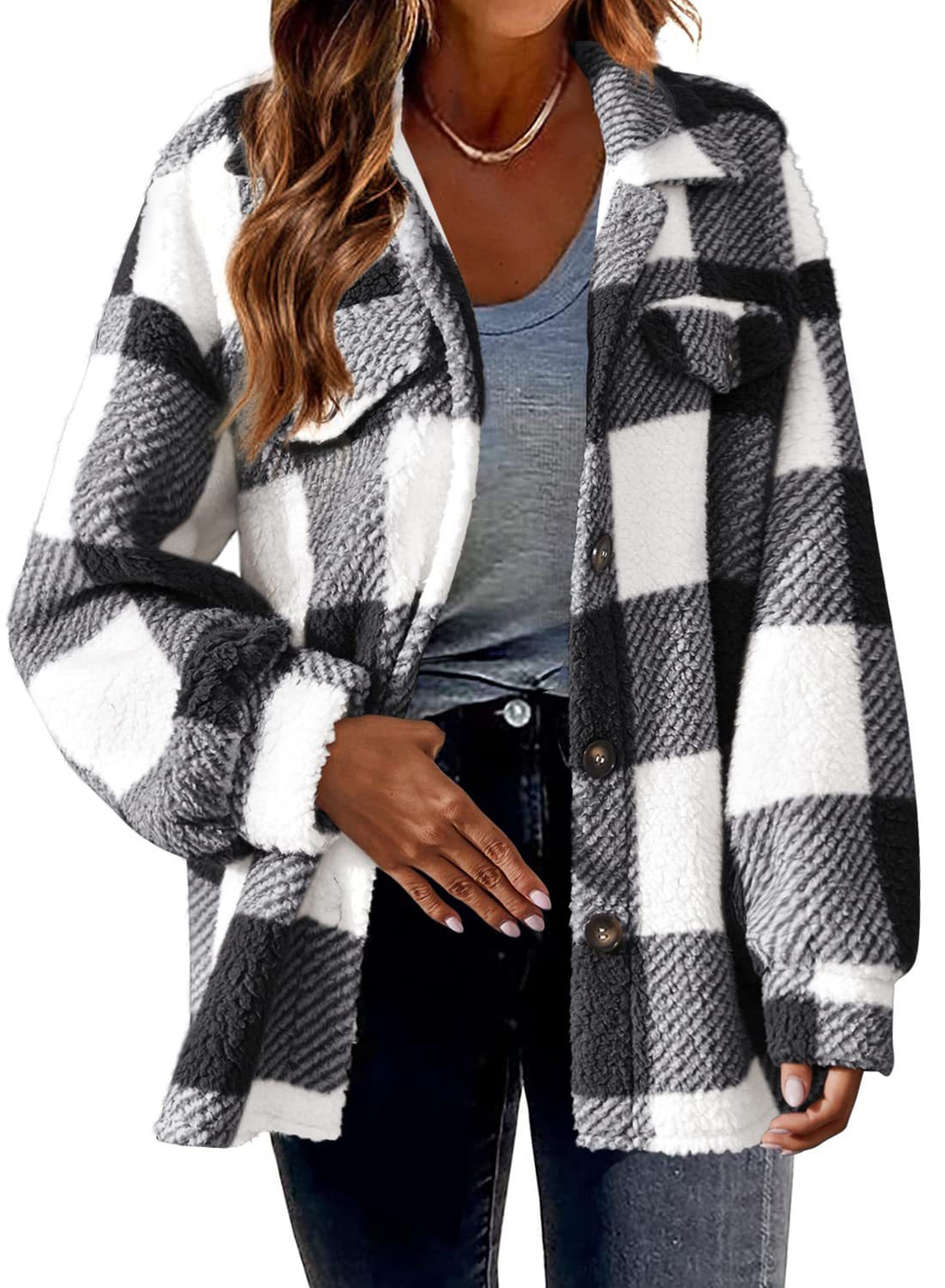 Amy – Plaid Wool Jacket with Pockets