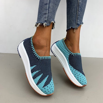 Denise – Breathable Flyknit Wedge Sneakers