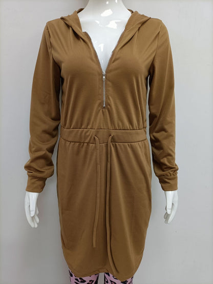 Jane – Hooded Tunic Dress with Zipper