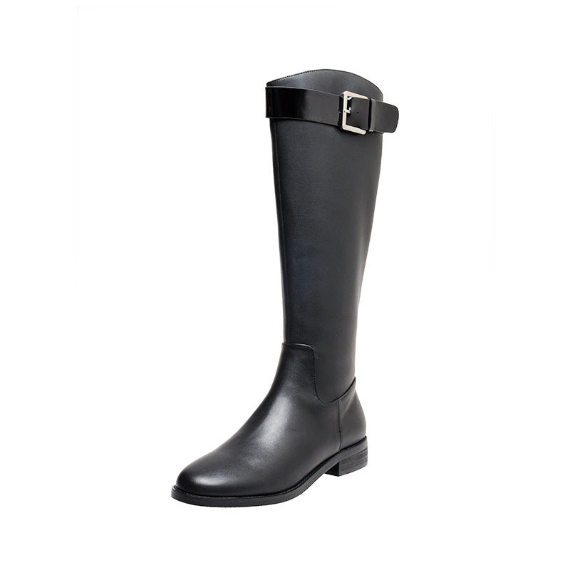 Laura – Retro Round-Toe Knight Boots