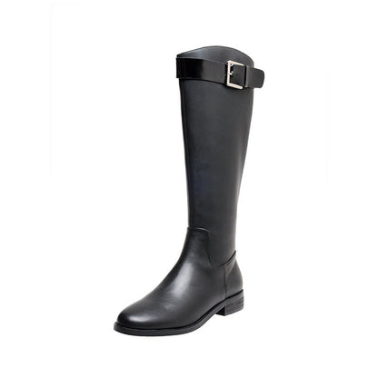 Laura – Retro Round-Toe Knight Boots