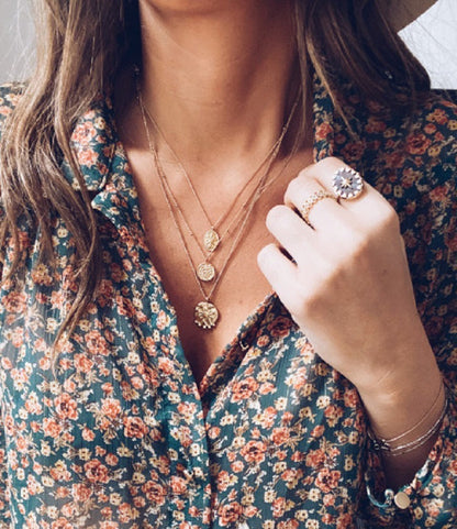 Rachael – Long-Sleeve Chiffon Blouse with Floral Pattern