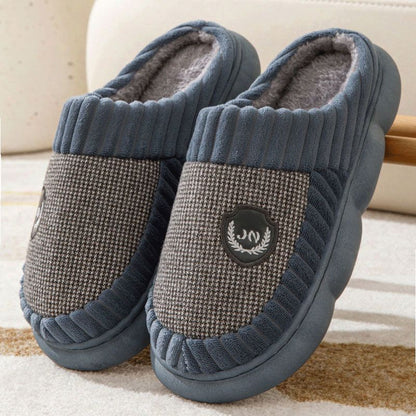 Amy – Plush Slippers with Color Block for Winter