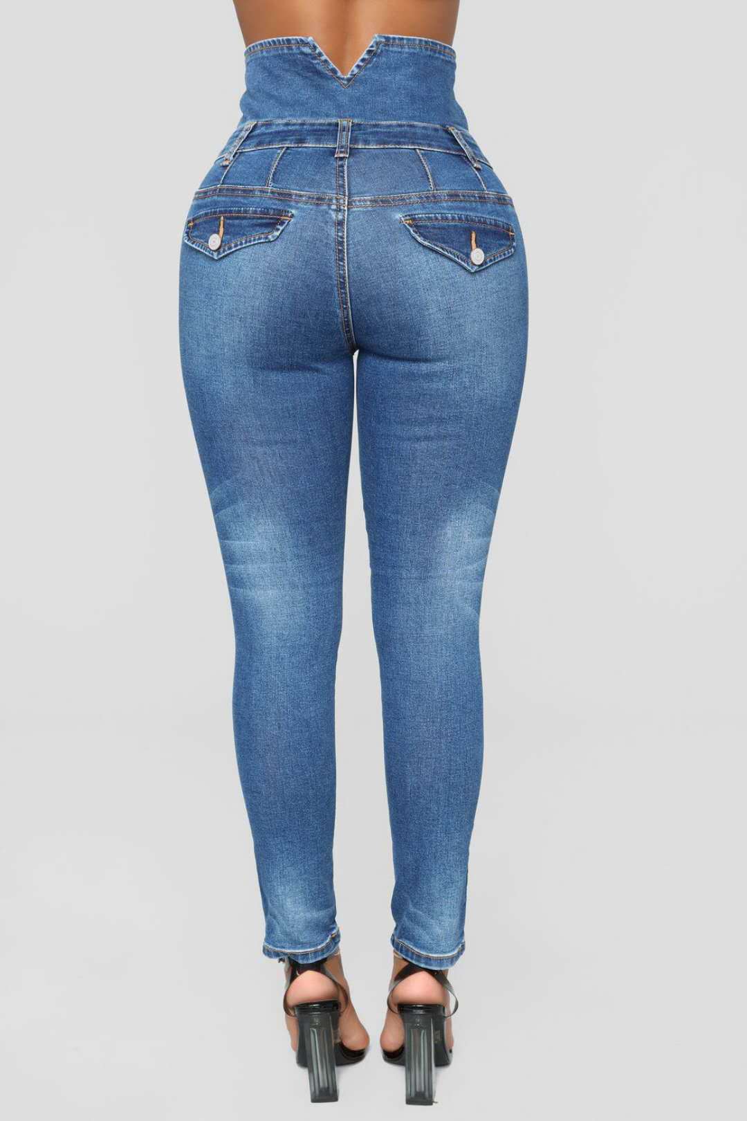 Kimberley – High-Waist Skinny Jeans with Embroidery