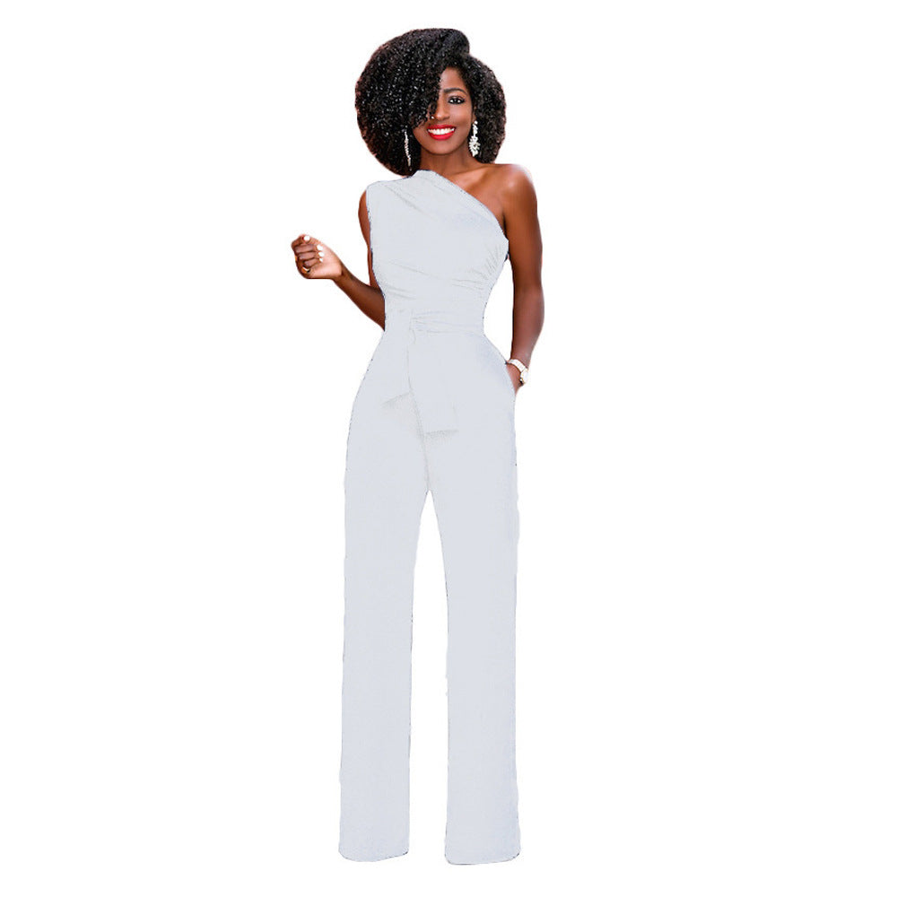 Clara – Elegant Women's Jumpsuit with Asymmetrical Collar