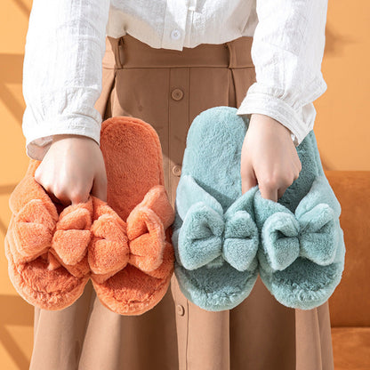 Zoe – Cozy Cotton Slippers with Bow