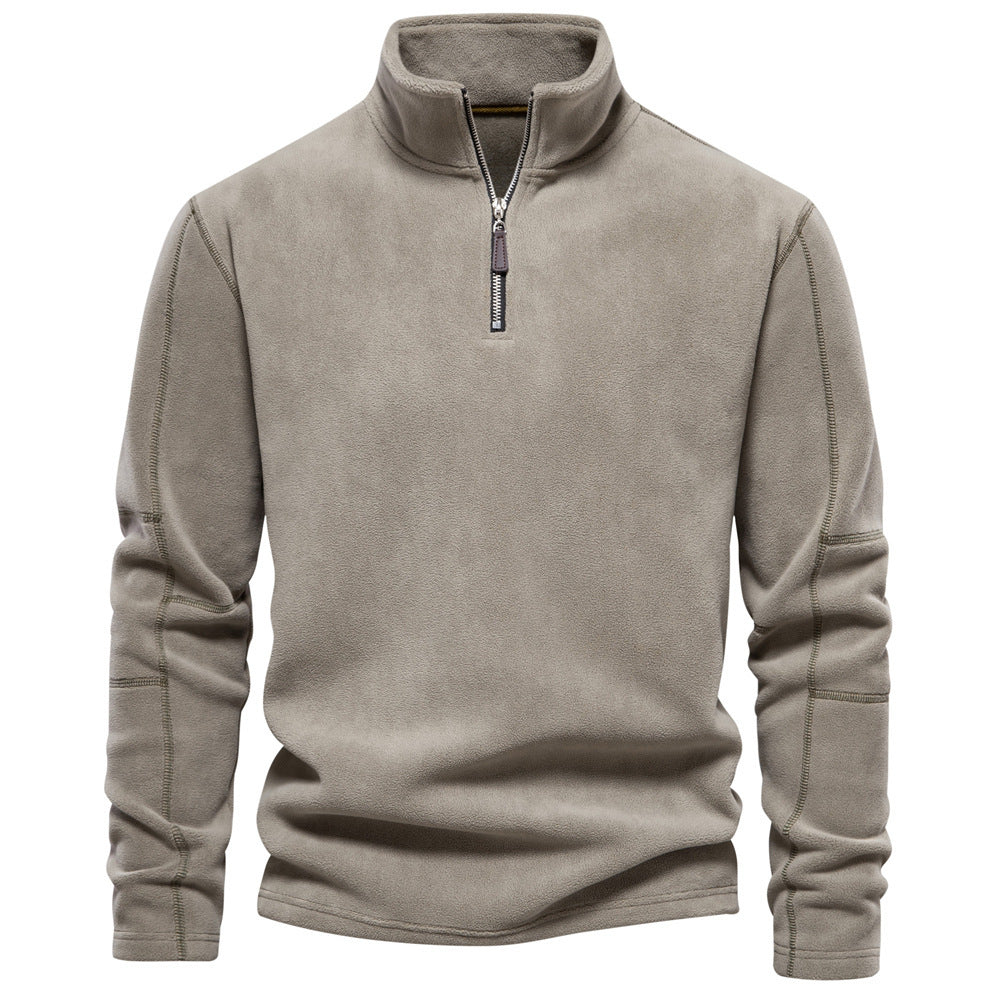 Larry – Fleece Zip Sweatshirt with High Collar