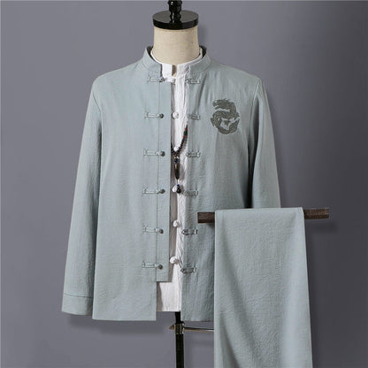 Tom – Retro Ethno Suit with Stand Collar