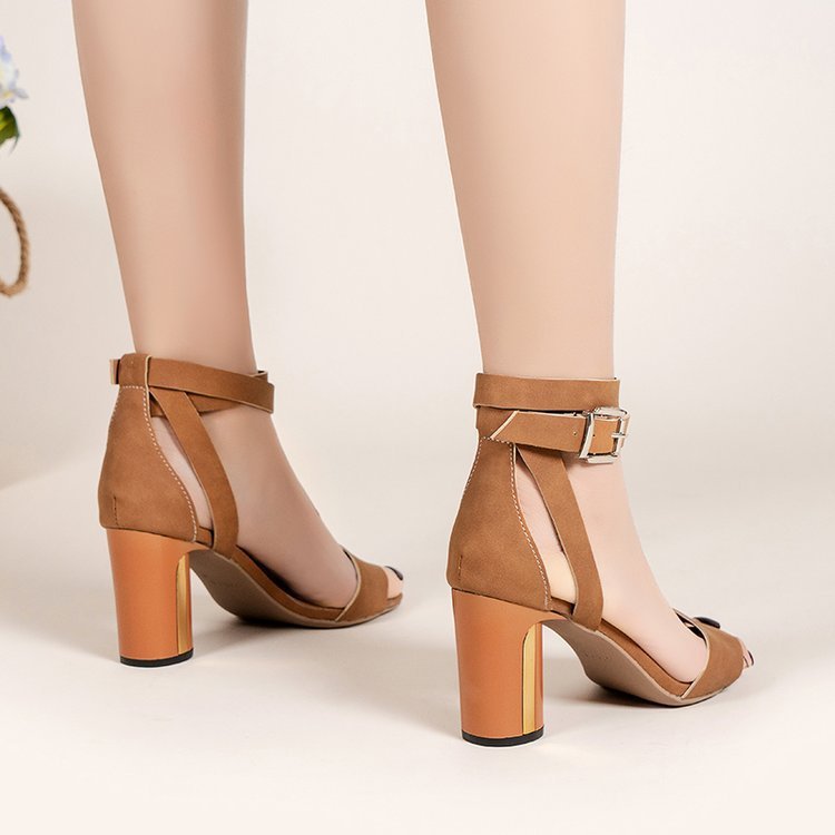 Deborah – Chunky High Heels with Buckle Straps