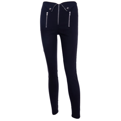 Betty – Dark Zippered Casual Pants