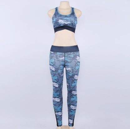 Zoe – Camouflage Print Sports Set with Mesh Bra and Fitness Leggings