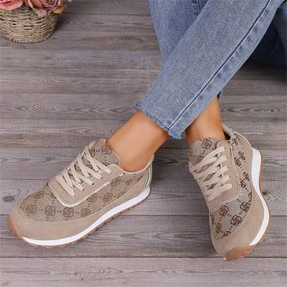 Jessica – Floral Pattern Lace-Up Lightweight Breathable Sneakers for Women