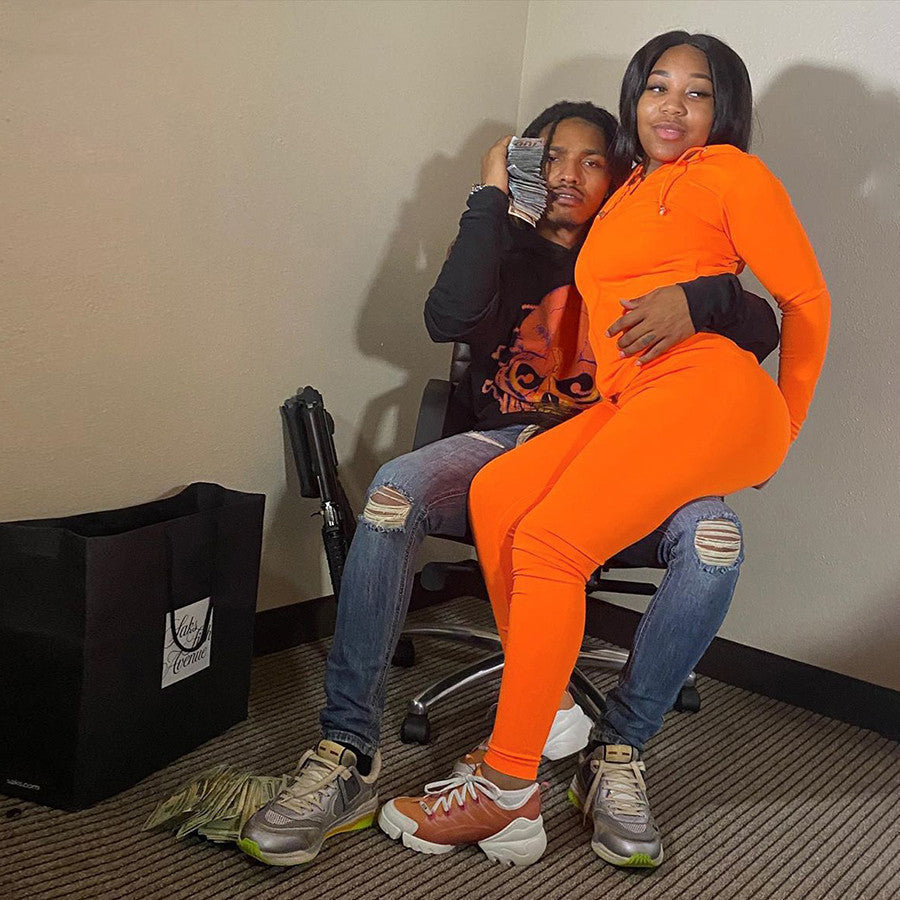 Kelly – Multicolored Women's Hoodie Jumpsuit in Slim Fit