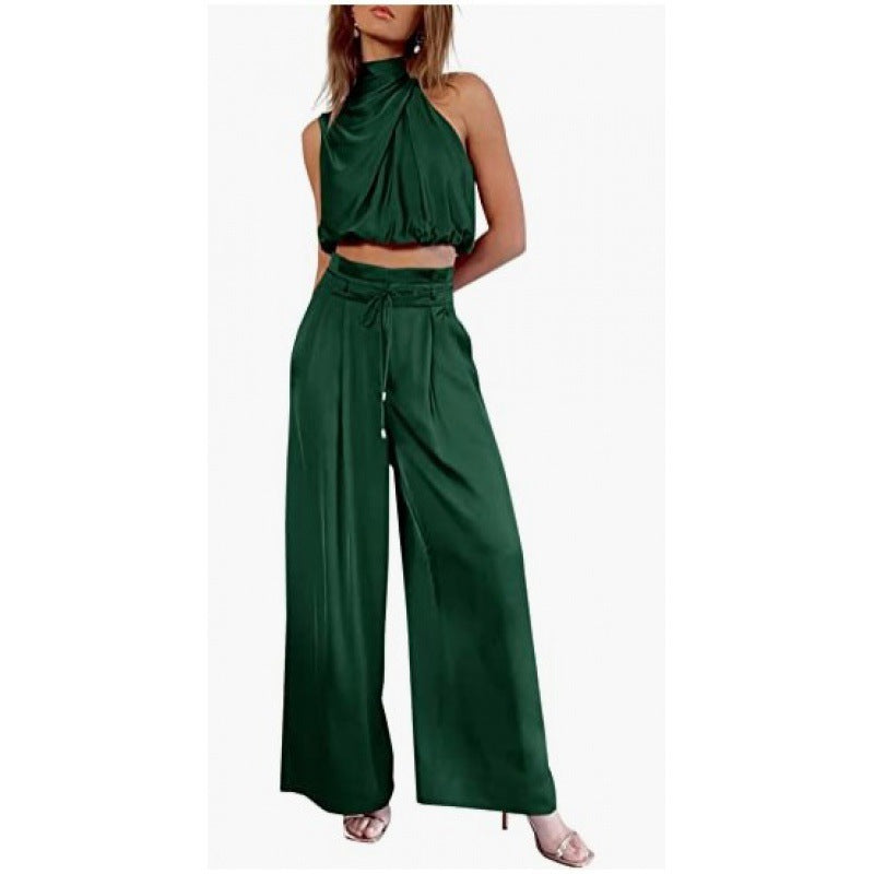 Carly – Fashionable Sleeveless Top and Wide Leg Pants Set