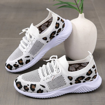 Sarah – Leopard Print Lace-Up Sneakers for Women